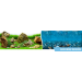 Double-sided aquarium background – Green Sea / River stones