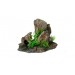 Rock with plants aquarium decoration