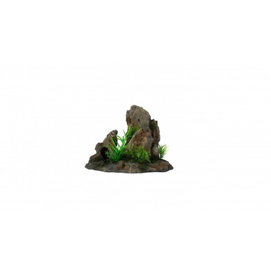 Rock with plants aquarium decoration - 2
