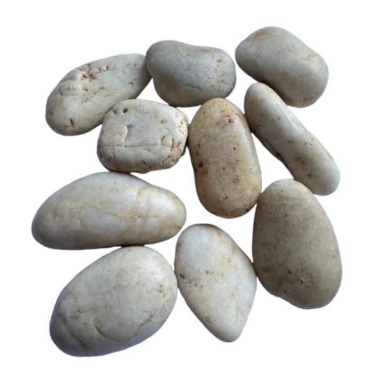 Natural bottom primer "White Pebble" (white stone) 5-8cm 1kg - 1