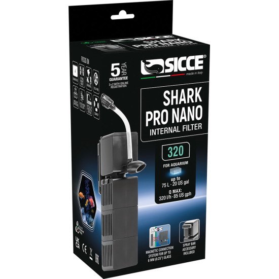 SICCE SHARK PRO NANO 320 Internal Filter - 1