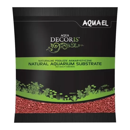 Грунд за дъно Aquael Aqua Decoris Coloured quartz RED (червен кварц) 1KG - 1