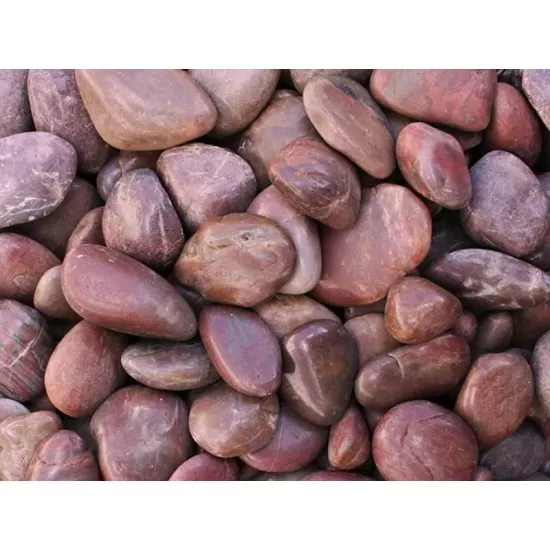 Естествен грунд  "Red Pebble" (червен камък) 5-8см 1кг  - 1