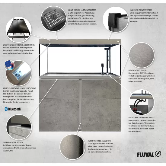 Аквариум с поставка Fluval Siena 160 - черен - 5