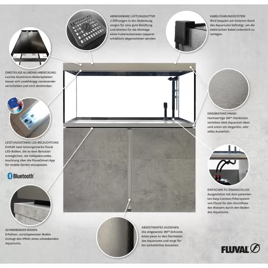 Аквариум с поставка Fluval Siena 330 - черен - 5