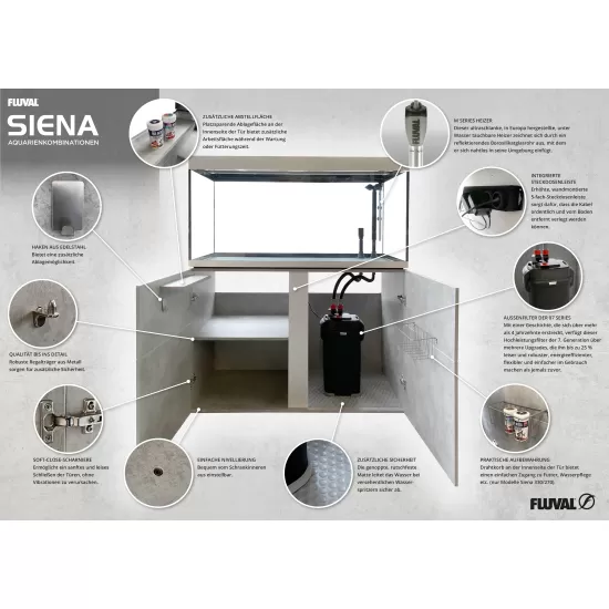 Аквариум с поставка Fluval Siena 160 - графит - 4