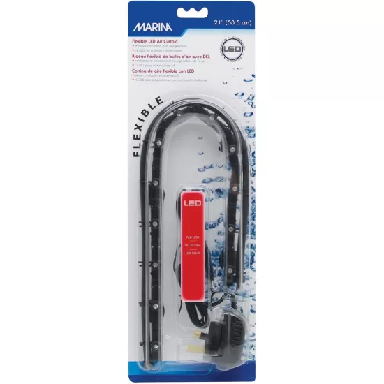 Гъвкава въздушна завеса с LED осветление Marina Червена - 53,34 см - 1