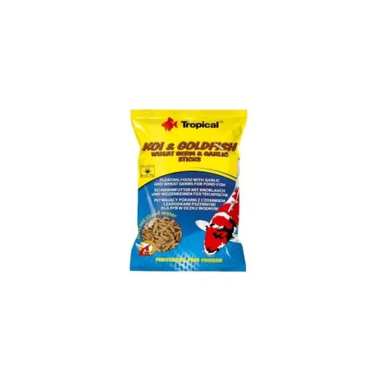 Храна за риби Tropical Koi & Goldfish Wheat Germ & Garlic Sticks - 1