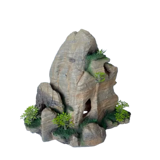  Изкуствена декорация - Скала с растения - 2