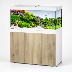 Аквариум с поставка EHEIM Vivaline LED 180 - бял/дърво
