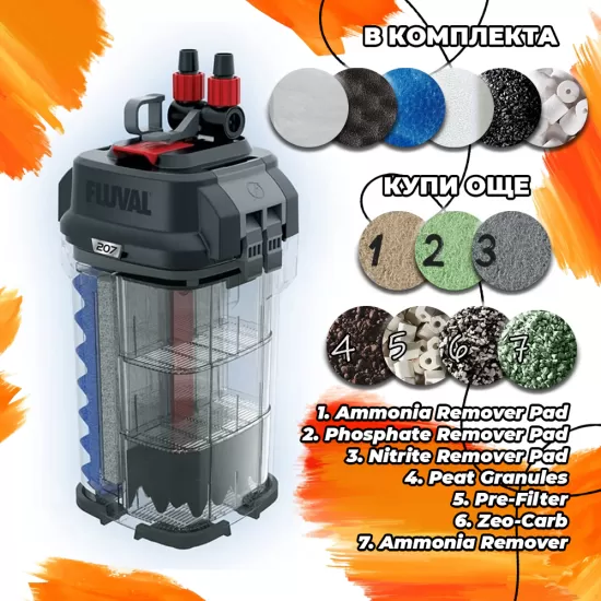 Външен филтър Fluval 207 Performance  - 3