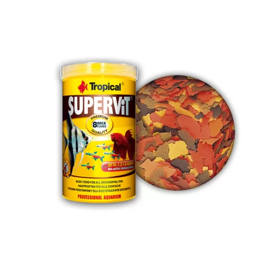 Храна на люспи за всеядни риби Tropical Supervit  - 1
