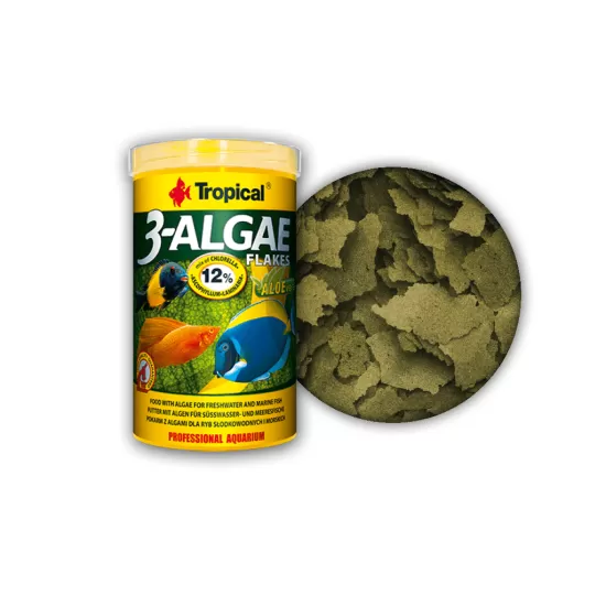 Храна под формата люспи, богата на водорасли Tropical 3-Algae Flakes  - 1