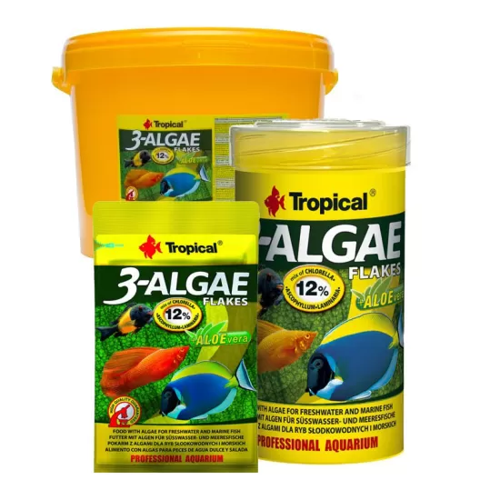Храна под формата люспи, богата на водорасли Tropical 3-Algae Flakes  - 2